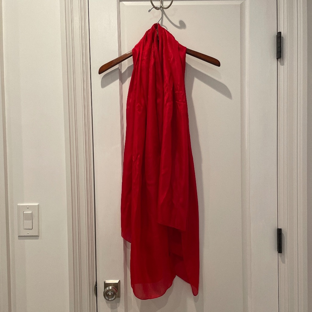 Red 100% silk scarf (from Spain)